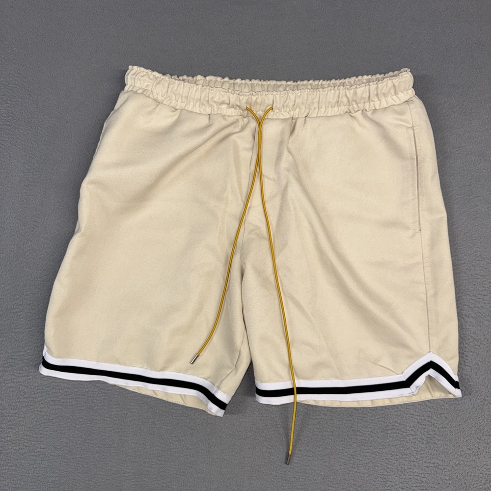 Mnml Shorts Mens XL Light Brown Mesh Drawstring Athletic Basketball Sports